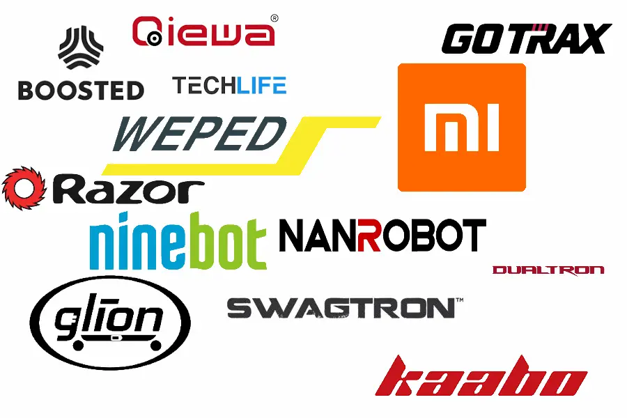 logos of the most popular electric scooter brands