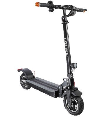 front diagonal view of a black Tarsa T9 electric scooter