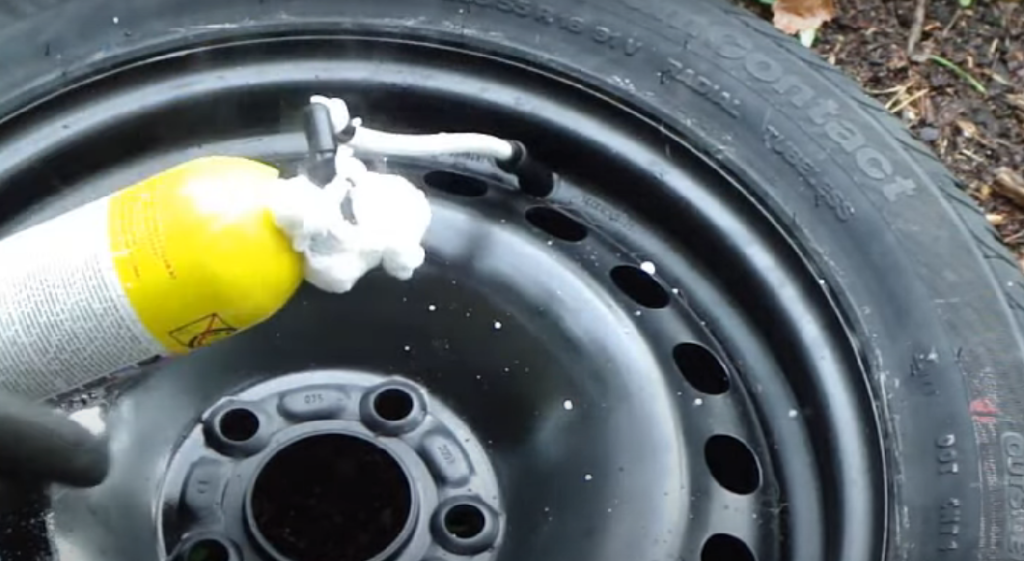 filling a tire with tire foam