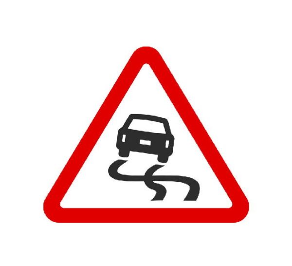 sign for slippery road