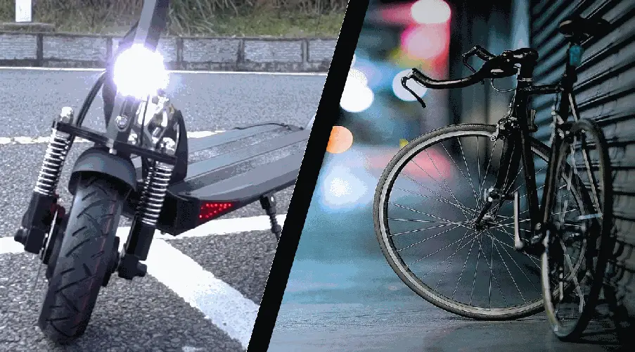 graphic representation of electric scooter vs bicycle