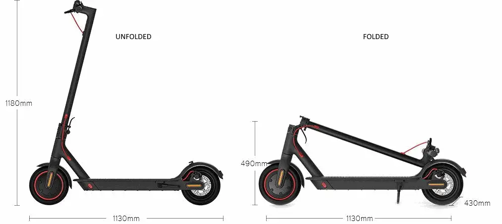 Xiaomi M365 Pro specifications and dimensions