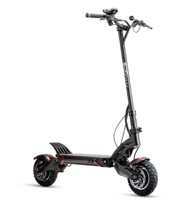 A closeup of the EVOLV Pro-R electric scooter