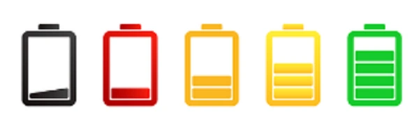 Battery stages of charge from full to low