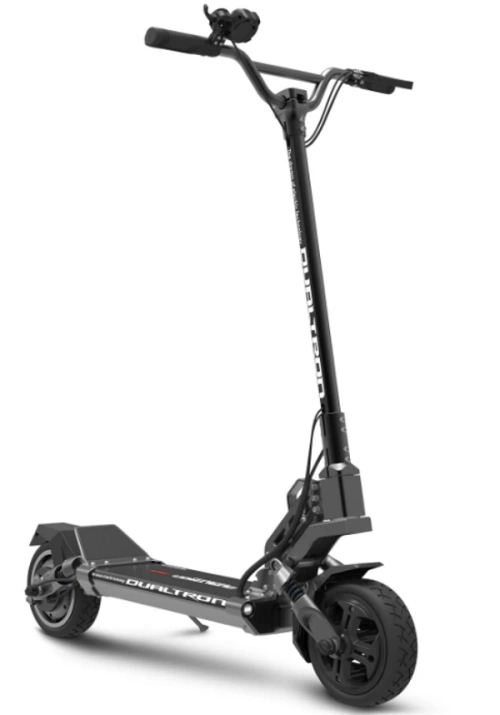 A closeup of Dualtron Mini electric scooter