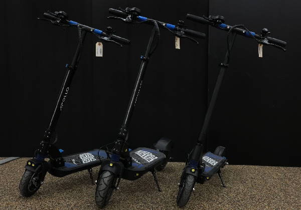 three Apollo scooters