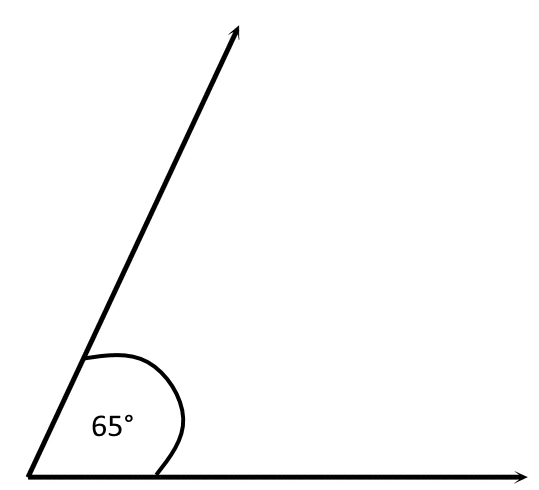 sketch of a 65 degree angle