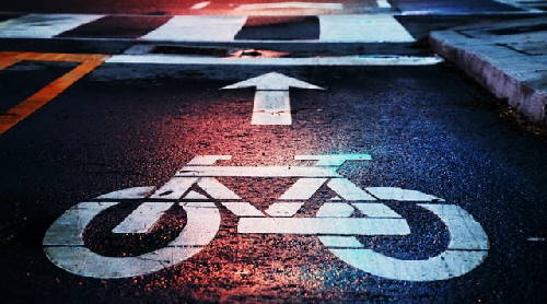 bicycle lane sign on street