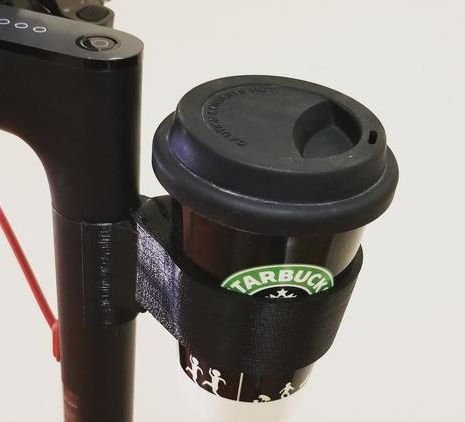 cup holder for an electric scooter attached on the stem