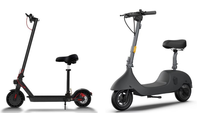 different types of seated e-scooters