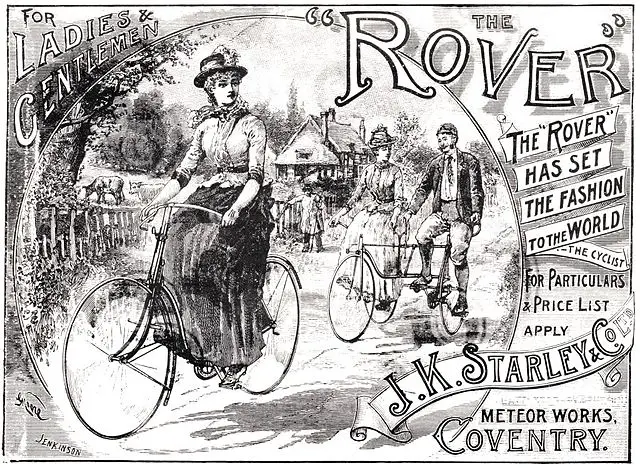 old advertisement for early bicycle models