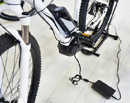 charging an electric bike battery with a charger