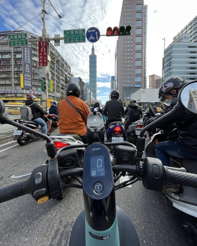 electric bike in a traffic jam