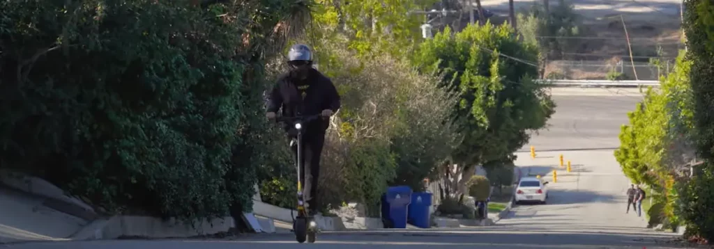 electric scooter climbing hill