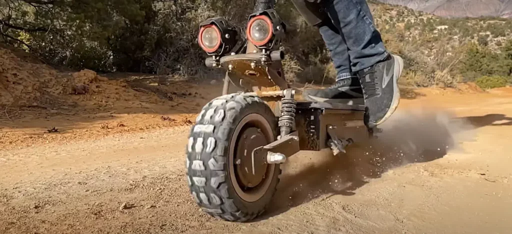 electric scooter driving off-road