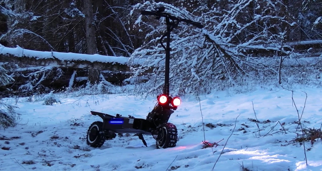 electric scooter on snow.
