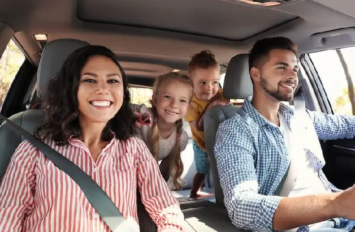 family in a car