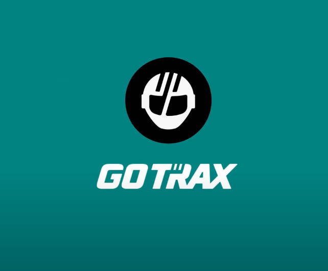 the GoTrax logo on a teal background