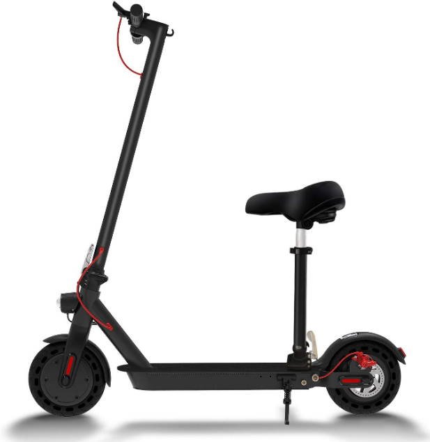 side view of the Hiboy S2 Pro with a seat