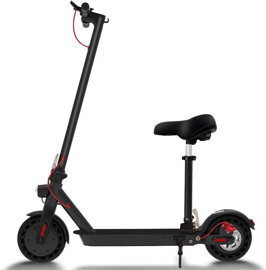 side view of a Hiboy S2 scooter with a seat installed