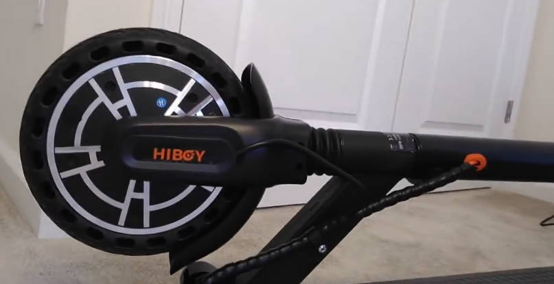 front wheel of a folded Hiboy Max