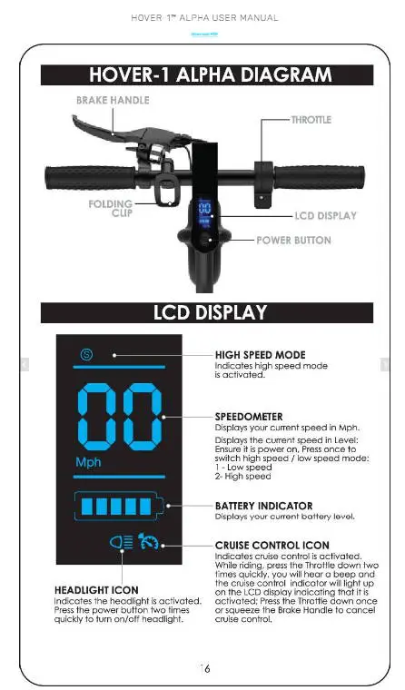 page from the user manual of the Hover 1 Alpha