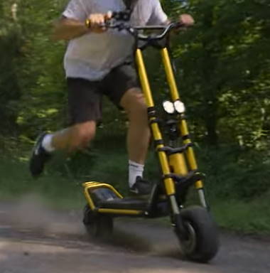 person riding the Kaabo Wolf King off-road