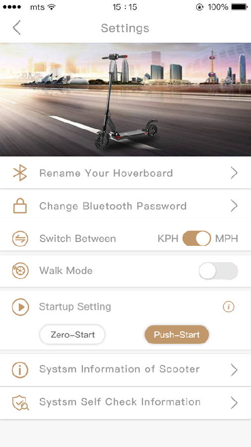 the app for the Kugoo Kirin S1