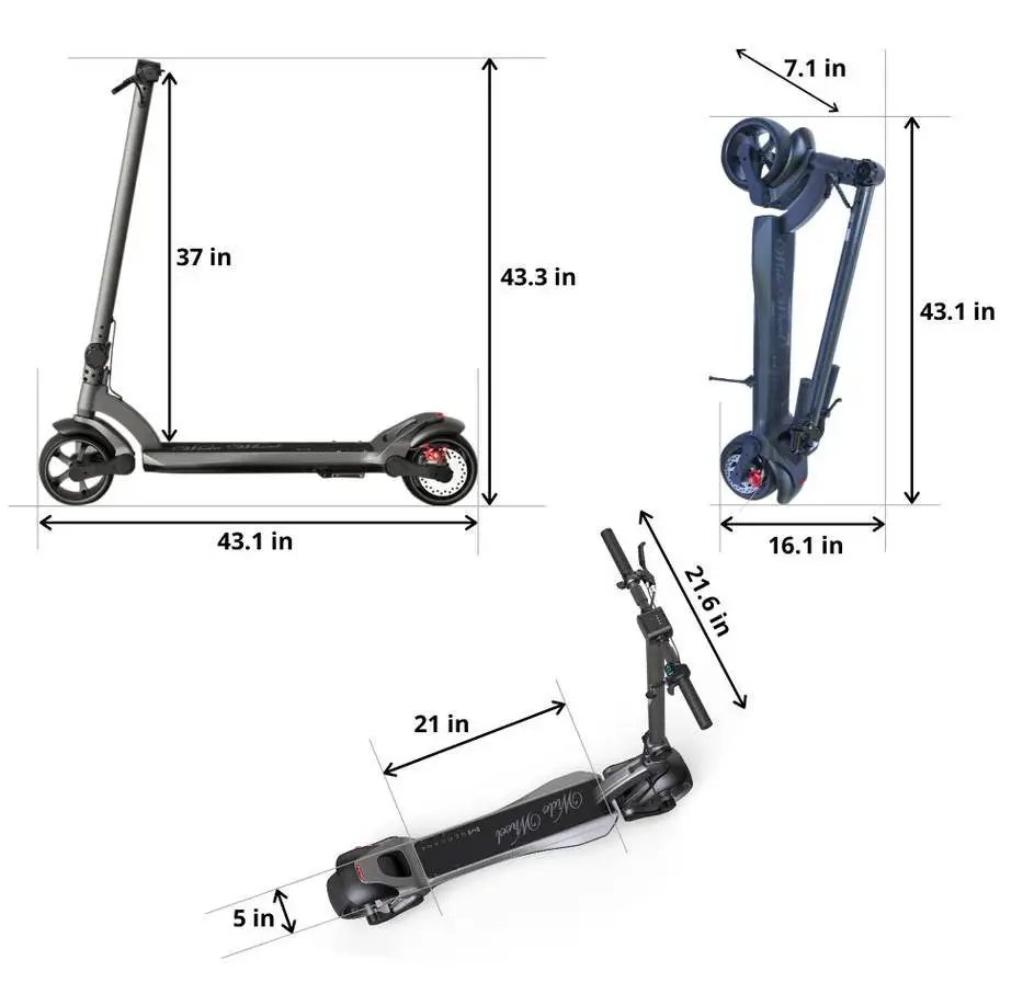 dimensions of the Mercane WideWheel Pro