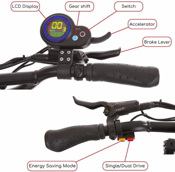 controls and screen on both handlebars of NanRobot LS7 electric scooter