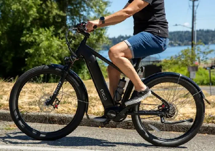 person riding an electric bike for heavy adults