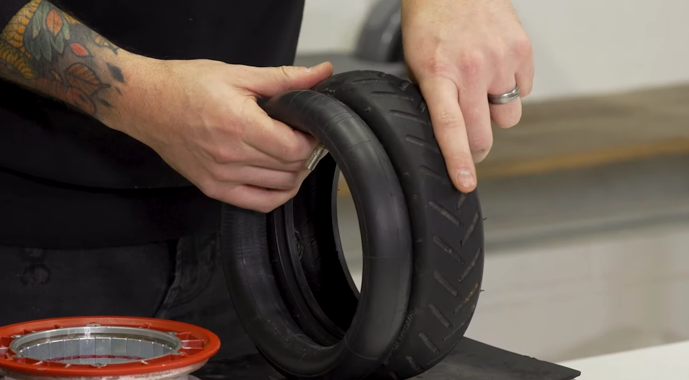 putting back the inner tube step 1