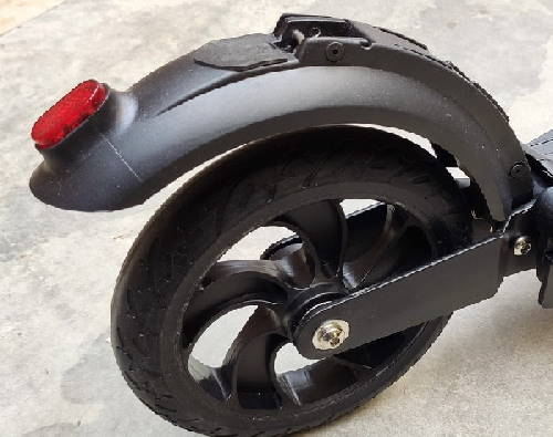 rear fender foot brake of an electric scooter