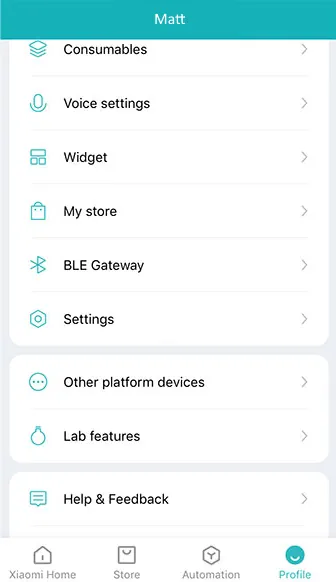screenshot of mihome app for xiami scooters