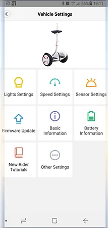screenshot of segway ninebot app home screen