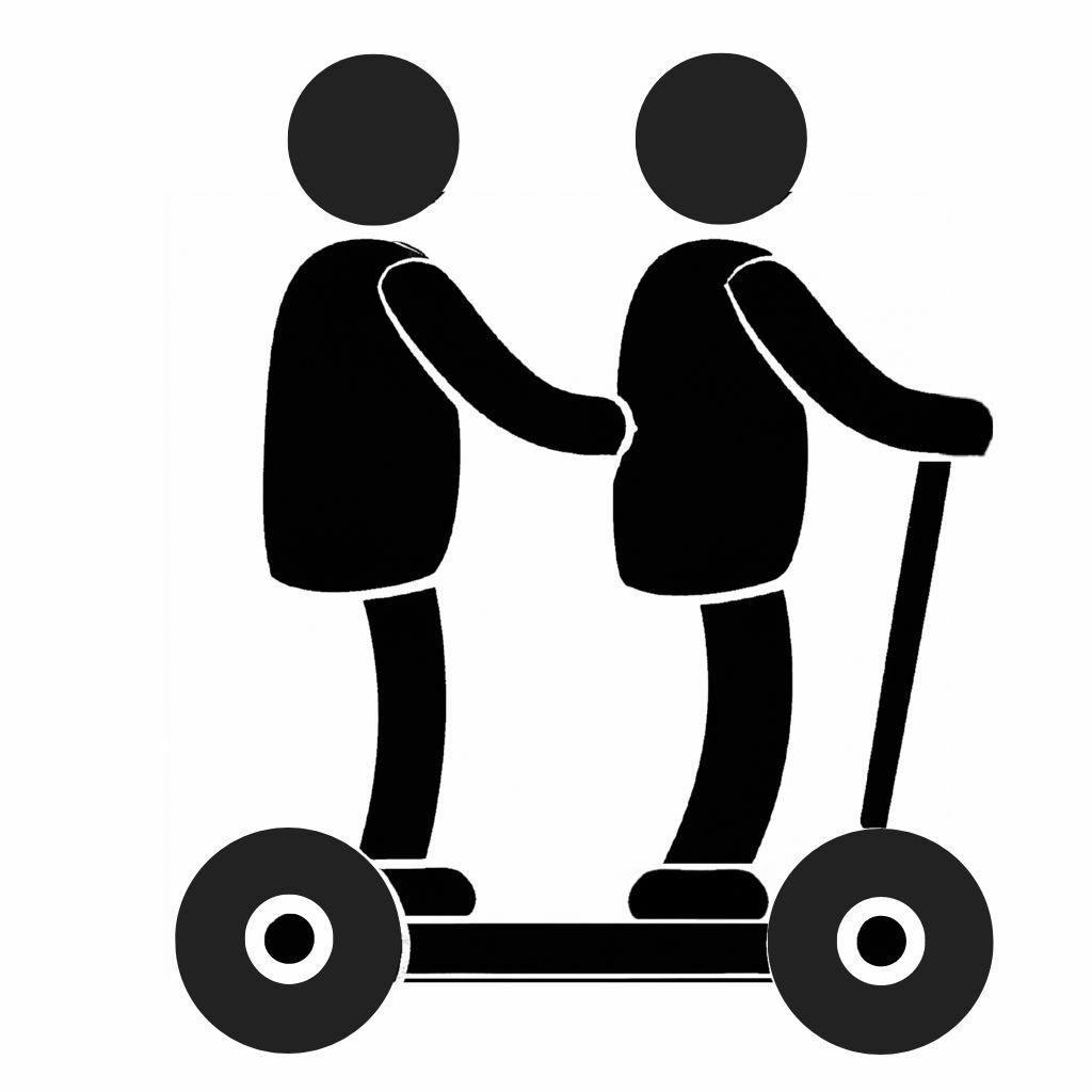 two people riding one scooter vector